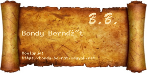 Bondy Bernát névjegykártya